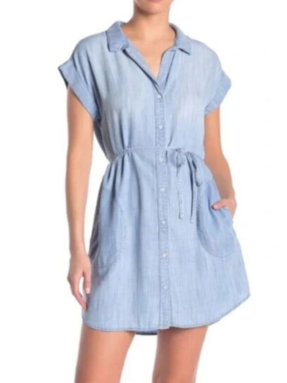 Bella Dahl Chambray Mini Shirt Dress